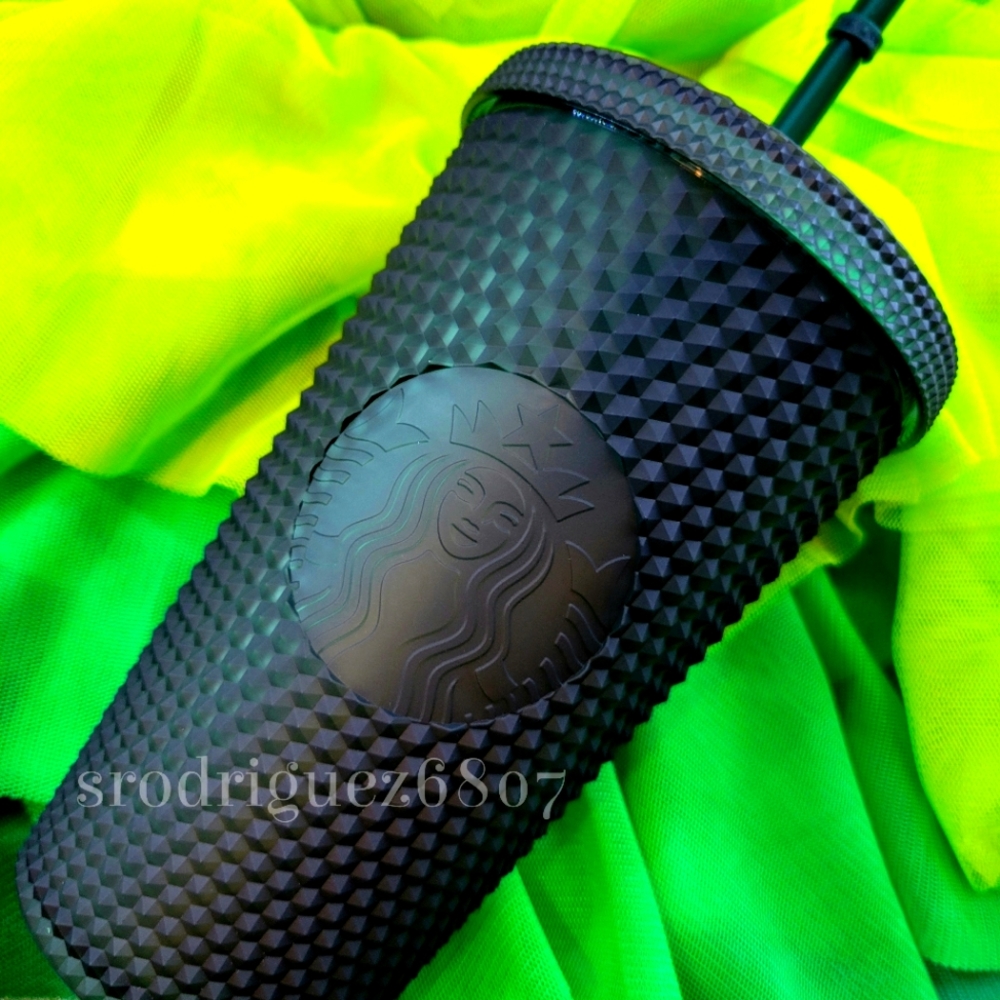 🍀NEW🍀2022 Starbucks Matte Dark Green Studded Soft Touch